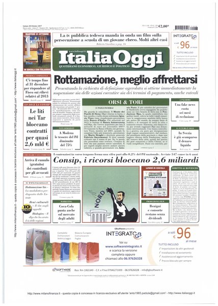 Italia oggi : quotidiano di economia finanza e politica